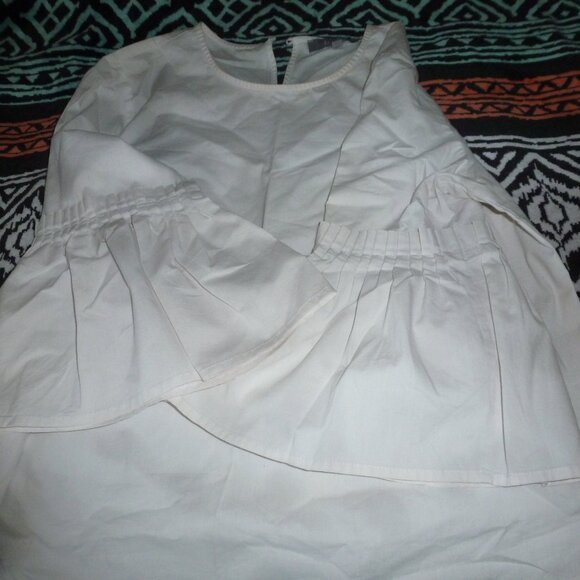 Sexy - super cute  Marled Womens Bell Sleeve Poplin Top sz L - Picture 8 of 9